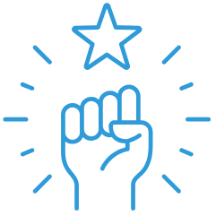 Fist holding a star icon representing engineered reading confidence before Grade 1.