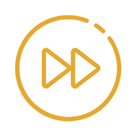 Fast forward icon emphasizing action over the wait-and-see reading approach.