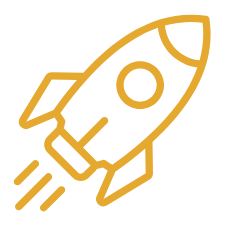 Yellow rocket ship icon symbolizing the goal of maximum academic trajectory and uncapped future potential.