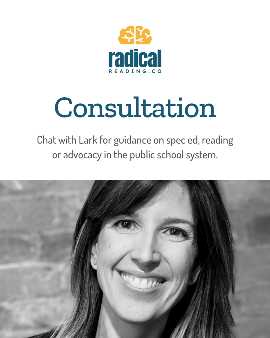 Advertisement for Radical Reading Co consultation service with a woman's face and brand logo.
