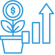 Growing plant icon representing the lifetime return on investment of early reading foundations.